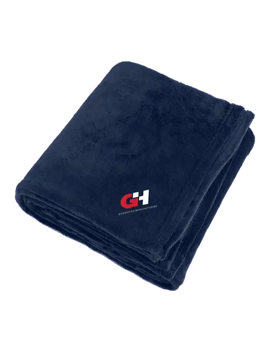 Oversized Deep Navy Ultra Plush Blanket w/G&H Logo