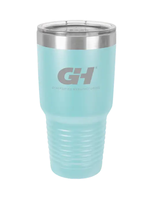 Polar Camel 30 oz Powder Coated Light Blue Vacuum Insulated Tumbler w/G&H Logo