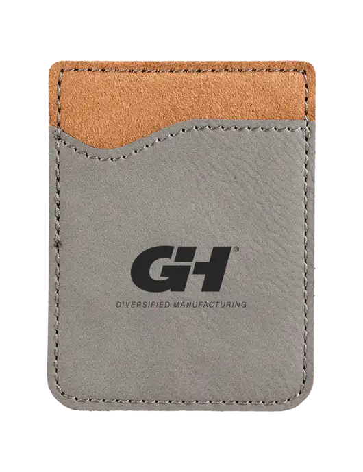 Grey Laserable Leatherette Phone Wallet w/G&H Logo