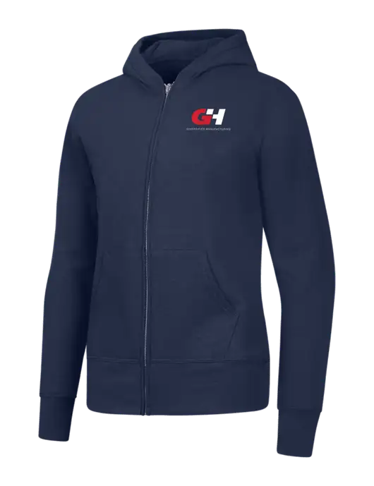 Navy Womens Core Fleece Full-Zip Hooded Sweatshirt w/G&H Logo