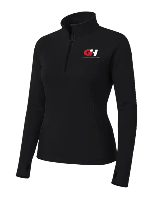 Womens Black Sport Wick Stretch 1/4 Zip Pullover w/G&H Logo