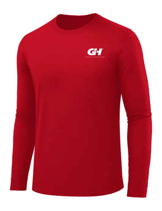 Long Sleeve Red PosiCharge Competitor Tee w/G&H Logo