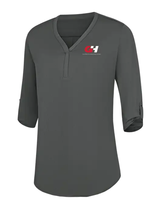 Womens Dark Grey City Stretch 3/4-Sleeve Tunic w/G&H Logo