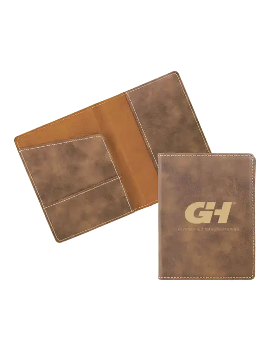 Rustic Leatherette Passport Holder w/G&H Logo