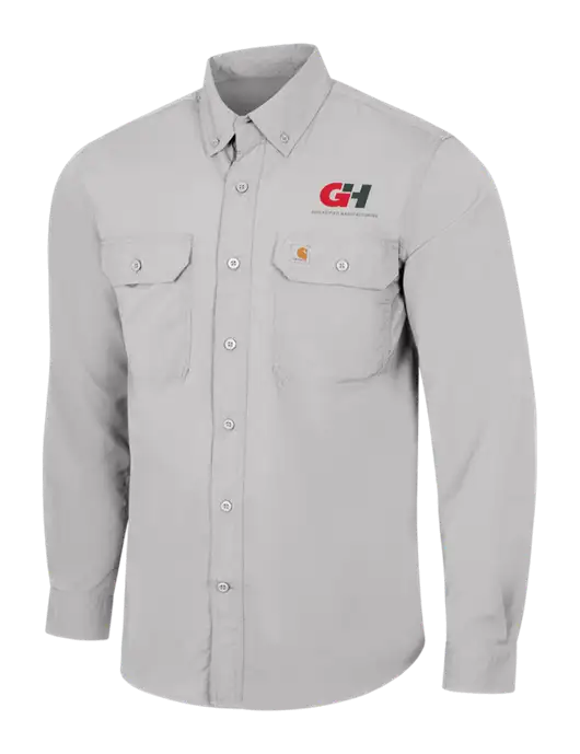 Carhartt Force Light Grey Solid Long Sleeve Shirt w/G&H Logo