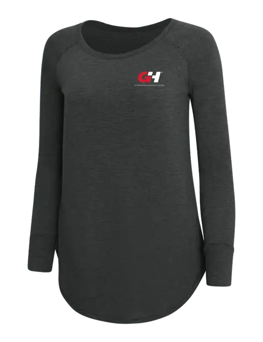 Womens Perfect Wide Collar Tunic Tri-Blend Black Frost 4.5 oz T-Shirt w/G&H Logo