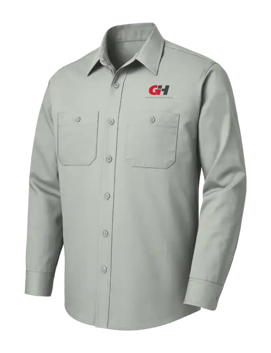 Red Kap Light Grey Long Sleeve Work Shirt w/G&H Logo