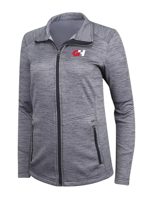 Medium Grey Womens Digi Stripe Fleece Jacket w/G&H Logo
