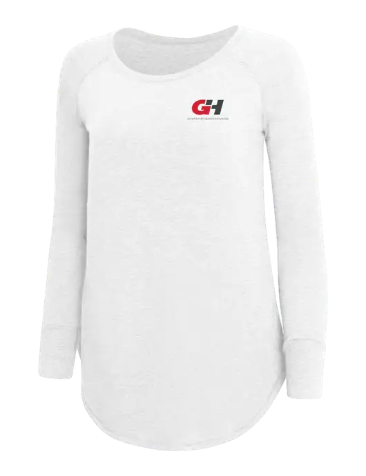 Womens Perfect Wide Collar Tunic Tri-Blend White 4.5 oz T-Shirt w/G&H Logo