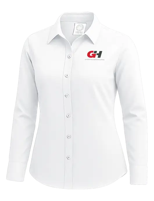 Brooks Brothers Womens White Wrinkle-Free Stretch Nailhead Shirt w/G&H Logo