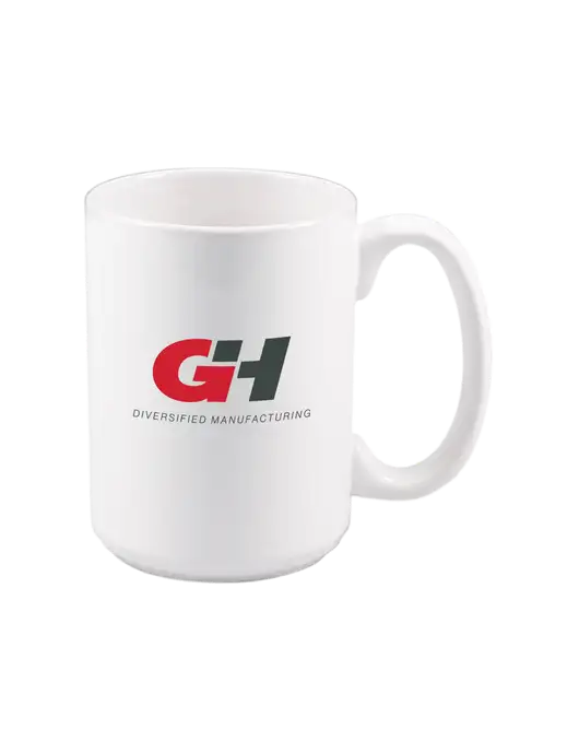 15 oz White Ceramic Mug w/G&H Logo
