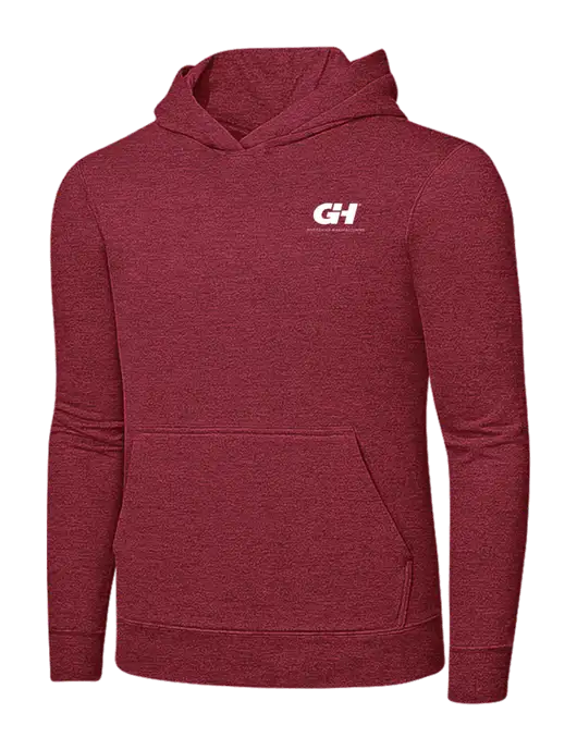 Heather Red 7.8 oz Ring Spun Hooded Sweatshirt w/G&H Logo