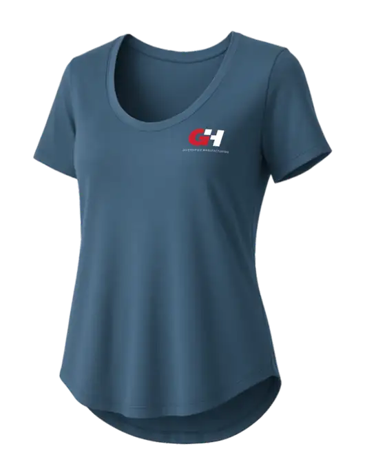 Mercer+Mettle Womens Light Navy Blue Stretch Jersey Relaxed Scoop w/G&H Logo