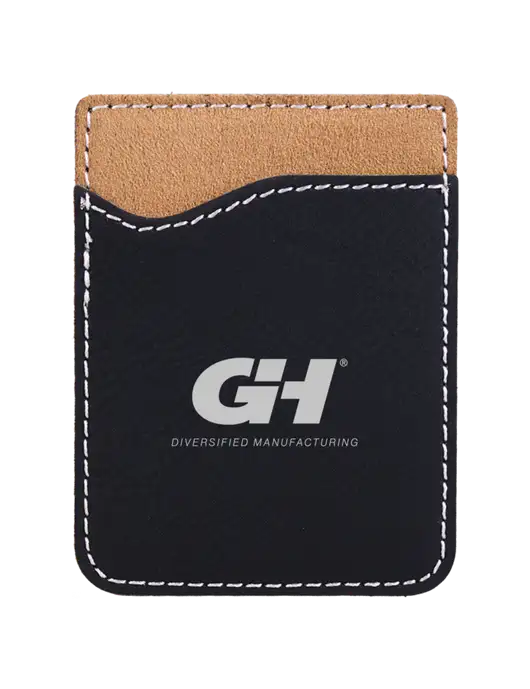Black Laserable Leatherette Phone Wallet w/G&H Logo