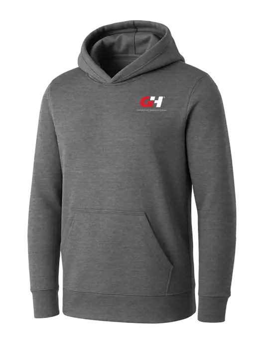 Womens Medium Grey Heather Core Fleece Pullover Hooded Sweatshirt w/G&H Logo