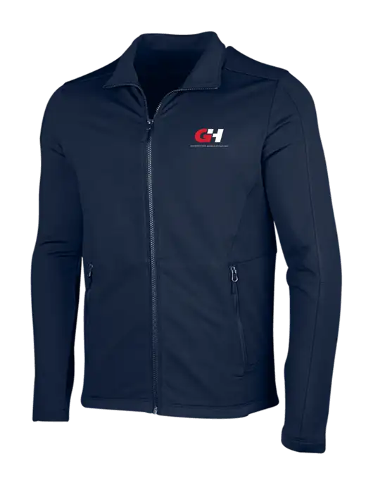 Navy Grid Fleece Jacket w/G&H Logo