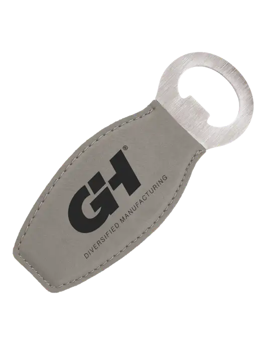 Grey Leatherette Bottle Opener with Magnet w/G&H Logo