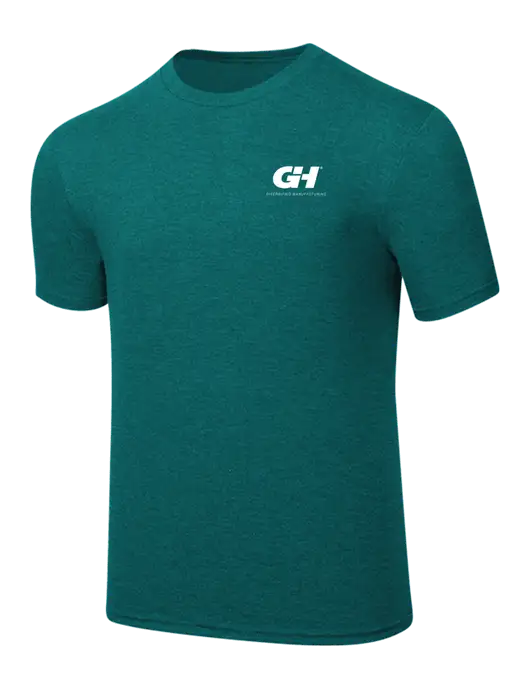 Simply Soft Heathered Dark Teal 4.5oz  Poly/Combed Ring Spun Cotton T-Shirt w/G&H Logo