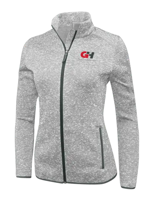 Grey Heather Womens Sweater Fleece Jacket w/G&H Logo