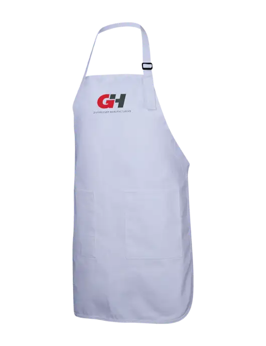 Full-Length White Apron With Pockets w/G&H Logo
