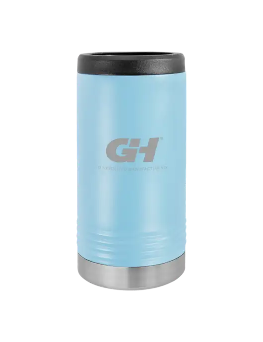 Polar Camel Powder Coated Light Blue Vacuum Insulated Slim Beverage Holder w/G&H Logo