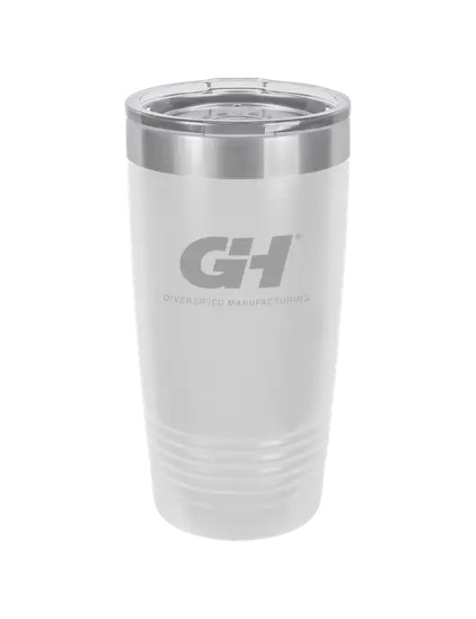 Polar Camel 20 oz Powder Coated White Vacuum Insulated Tumbler  w/G&H Logo