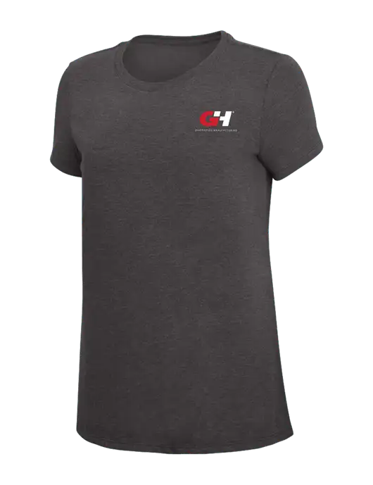 Womens Simply Soft Heather Charcoal 4.5oz  Poly/Combed Ring Spun Cotton T-Shirt w/G&H Logo