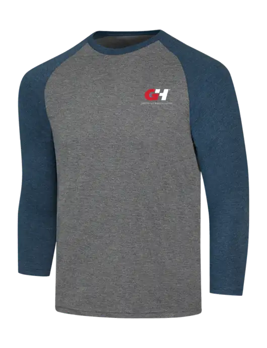 Simply Soft 3/4 Sleeve Navy Frost/Grey Frost Ring Spun Cotton T-Shirt w/G&H Logo