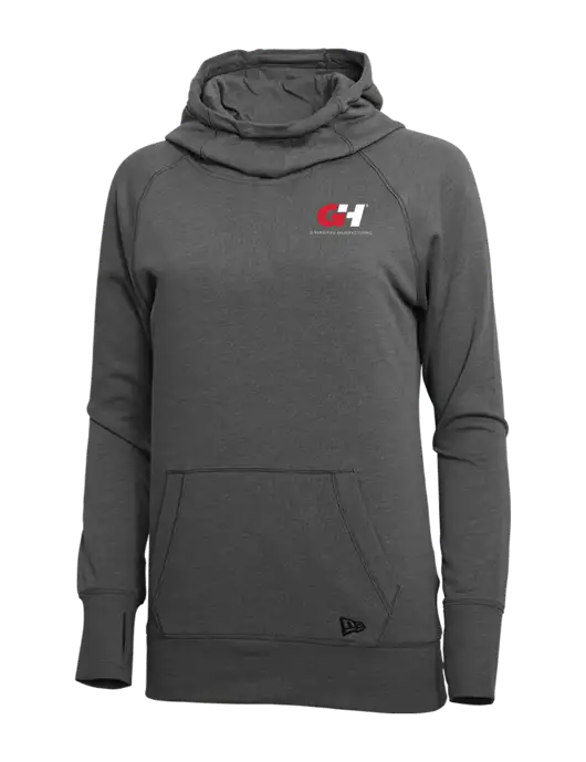 New Era Black Heather Womens Tri-Blend Fleece Pullover Hoodie w/G&H Logo
