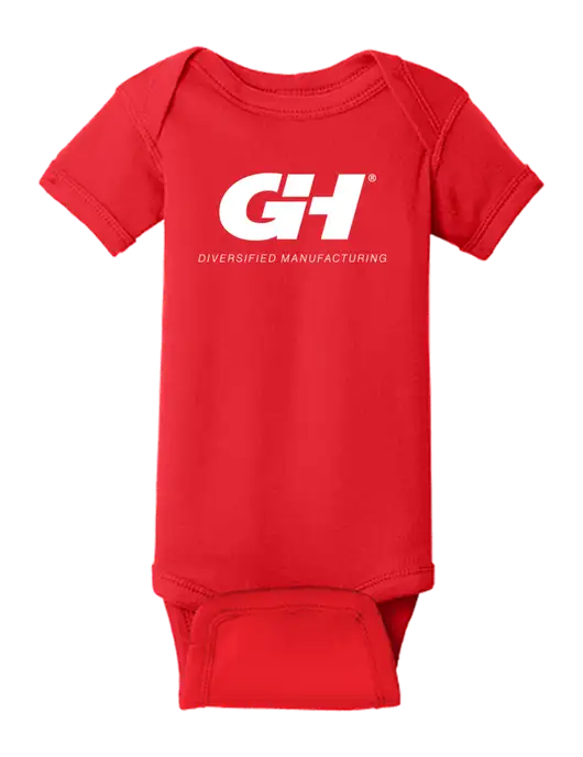 Rabbit Skins Red Infant Short Sleeve Baby Rib Bodysuit w/G&H Logo