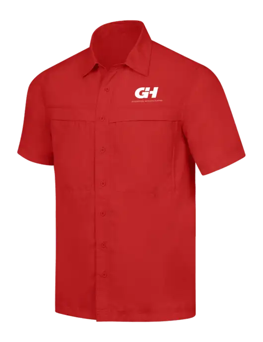 Red Short Sleeve UV Daybreak Shirt w/G&H Logo