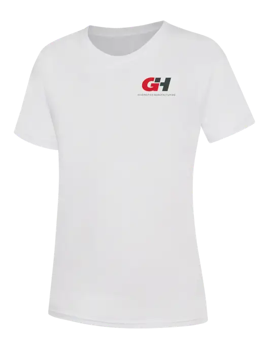 Womens White Core Blend Tee w/G&H Logo