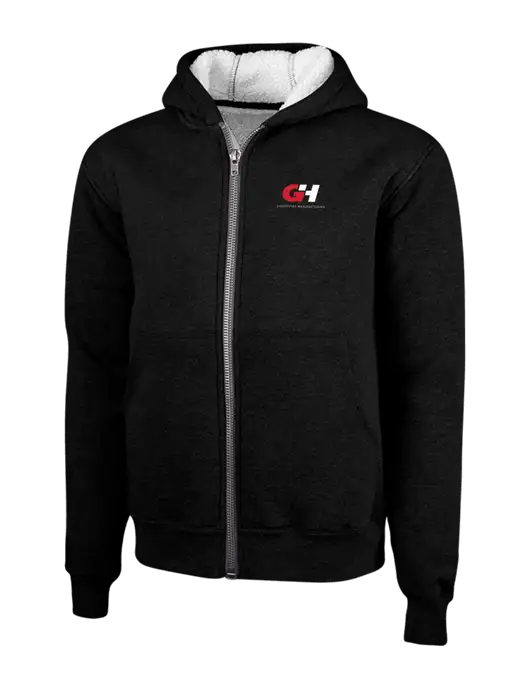 Cornerstone Black Heavyweight Sherpa Lined Hooded Fleece Jacket w/G&H Logo