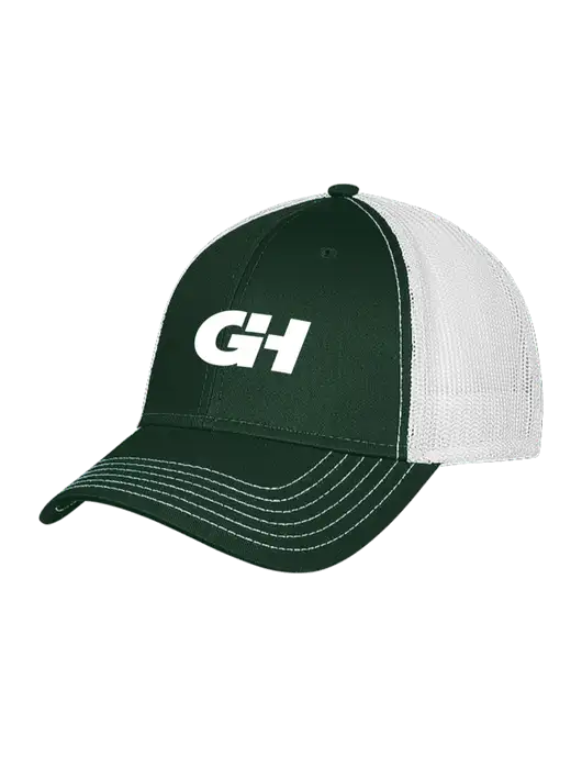 Dark Green/White Mesh Trucker Cap Snap Back w/G&H Logo