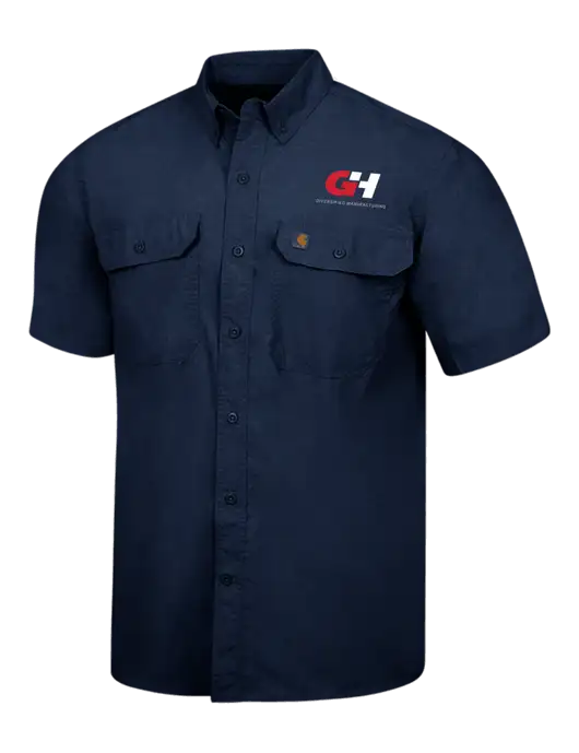 Carhartt Force Navy Solid Short Sleeve Shirt w/G&H Logo