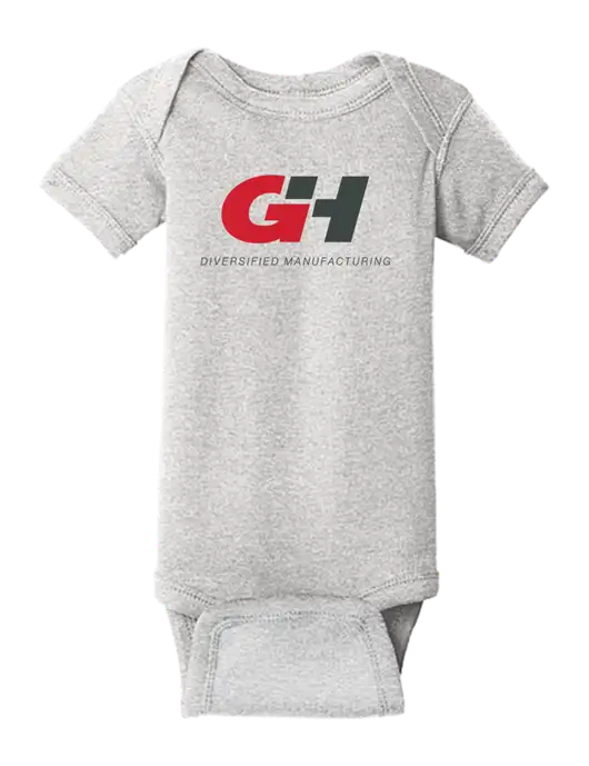 Rabbit Skins Light Grey Heather Infant Short Sleeve Baby Rib Bodysuit w/G&H Logo