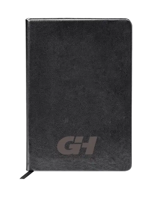 Fabrizio Black Hard Cover 5.75 x 8.3 Journal w/G&H Logo