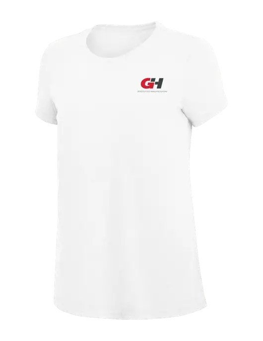 Womens Simply Soft White 4.5oz Poly/Combed Ring Spun Cotton T-Shirt
 w/G&H Logo