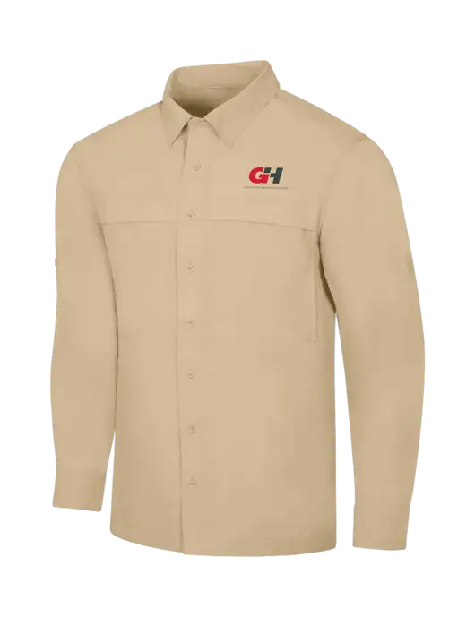 Tan Long Sleeve UV Daybreak Shirt w/G&H Logo