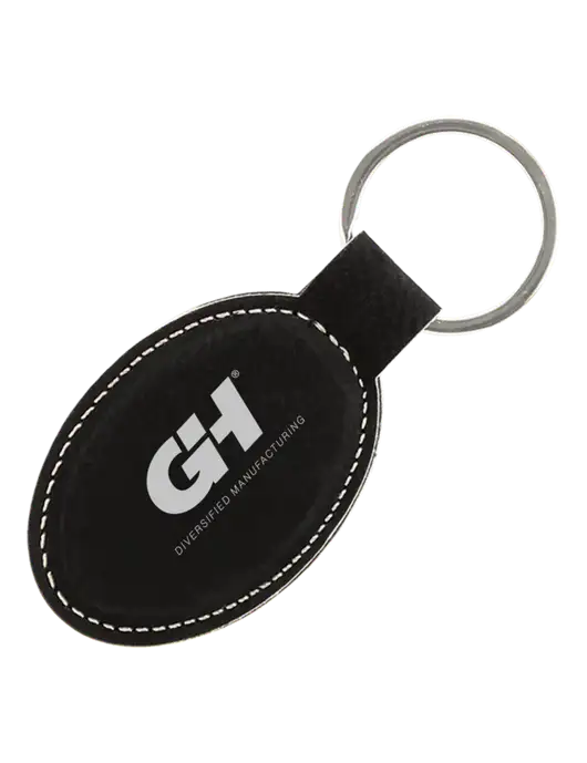 Black Leatherette Oval Keychain w/G&H Logo
