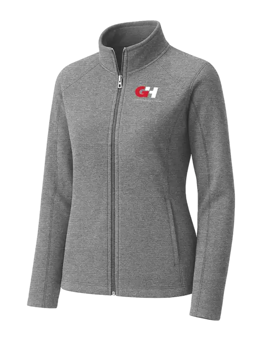 Medium Grey Womens Heather Microfleece Full-Zip Jacket w/G&H Logo