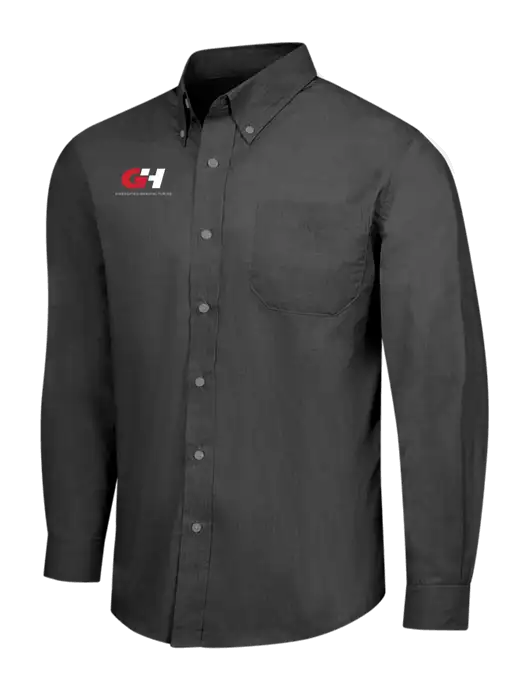Soft Black Crosshatch Easy Care Shirt w/G&H Logo