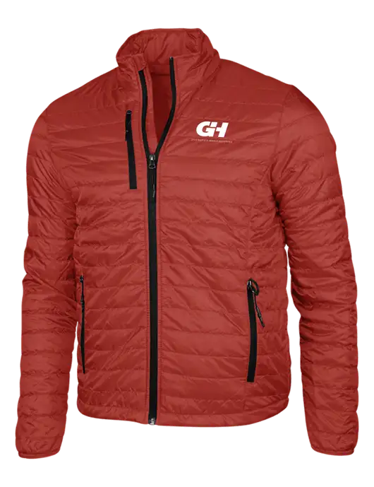 Dark Red Puffy Packable Jacket w/G&H Logo