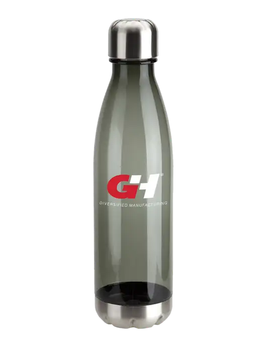 Bayside Tritan Smoke 25 oz Bottle with Stainless Base and Cap w/G&H Logo