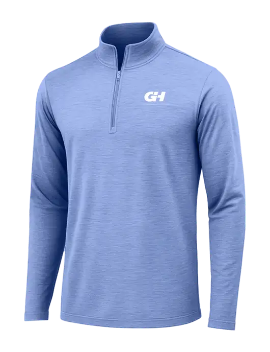 True Royal Heather Posicharge Tri-Blend Wicking 1/4 Zip Pullover w/G&H Logo