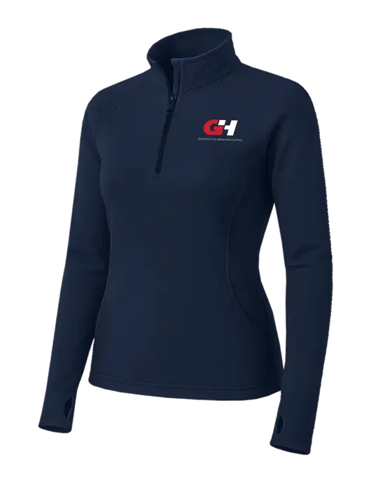 Navy Womens Sport Wick Stretch 1/4 Zip Pullover w/G&H Logo