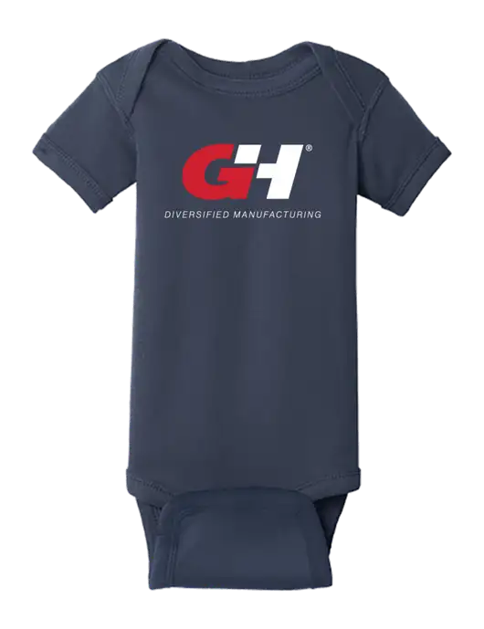 Rabbit Skins Navy Infant Short Sleeve Baby Rib Bodysuit w/G&H Logo