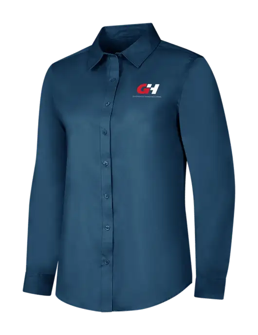 Light Navy Womens Long Sleeve Superpro React Twill Shirt w/G&H Logo