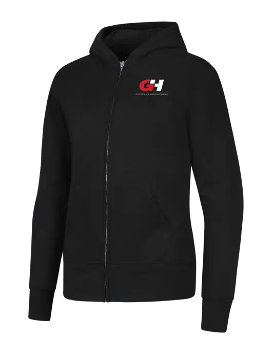 Jet Black Womens Core Fleece Full-Zip Hooded Sweatshirt w/G&H Logo