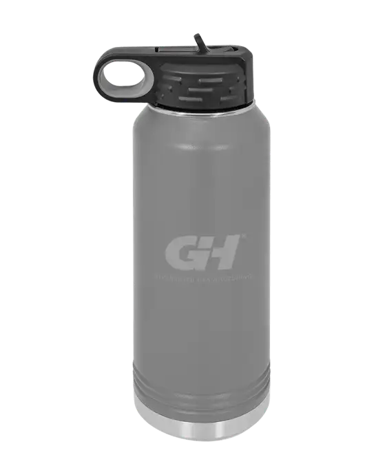Polar Camel 32 oz Powder Coated Grey Vacuum Insulated Water Bottle w/G&H Logo